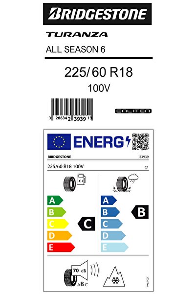 Bridgestone 225/60R18 100V TURANZA ALL SEASON 6 (4x4-SUV) 4MEVSİM LASTİĞİ (ÜRETİM YILI:2025)