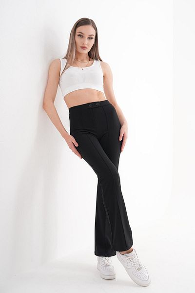 ŞİMAL Women's Two Button Detailed Spanish Leg Trousers 250205   -