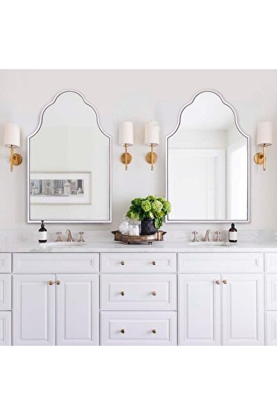 MKS Design 60x100 Asimetrik Duvar Dekor Aynası / Kubbe Duvar Aynası / Konsol Aynası / Düzensiz Ayna / Lüks Ayna