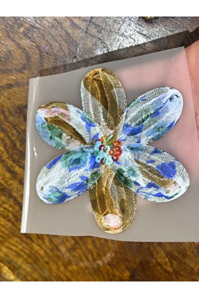 Gönülden Tasarım Model de flori 3D Transfer imprimat călcat cu fier de călcat maro 11x11 cm