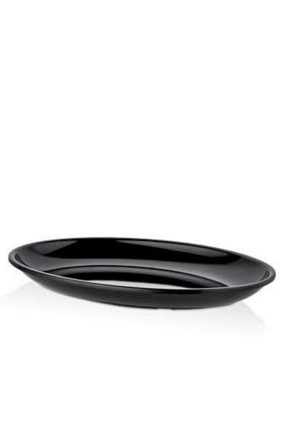 HIC Melamine Oval Serving Plate Black Color Size 40 cm