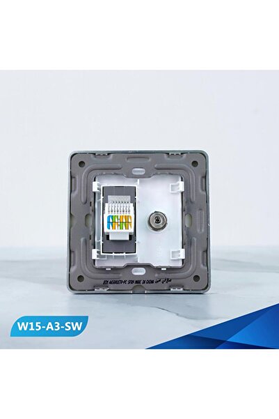 Btm Computer socket and white and silver TV socket -3 pieces