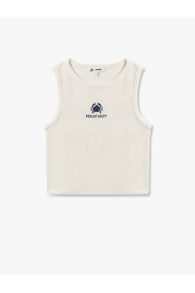 Koton College Printed Sleeveless Crew Neck Tank Top