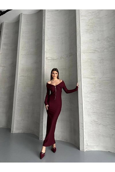 asur boutique Rochie din țesătură otomană Asyr Boutique cu jumătate de fermoar