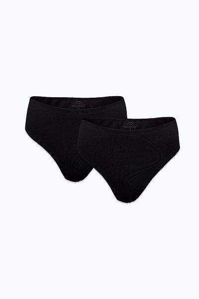 Malabadi Women's Black 2 Pack Modal High Waist String Thong 178
