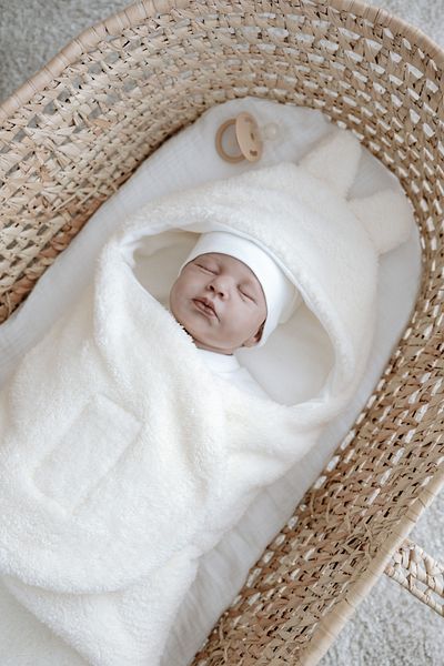 Tuğba Kuğu Plush Swaddle And Double Face Blanket - Fam Goals - Salmon And Brown Hearts