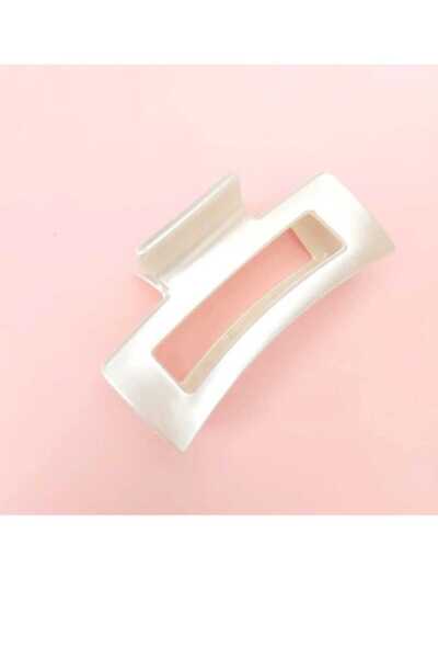 SEVRU Hair Clips Anti-Slip Tight Grip Rectangular - Latch Buckle Pearl Colored 1 Piece