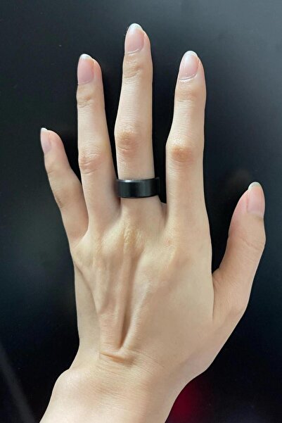 Takı Dükkanı 8 mm Köşeli Düz Model Unisex Kadın Erkek Çelik Alyans Yüzük cl31