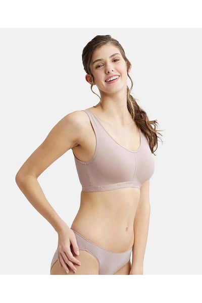 JOCKEY Essense Seamless Wirefree Slip-on Sleep Bra with Removable Pads ES04-01 Brown