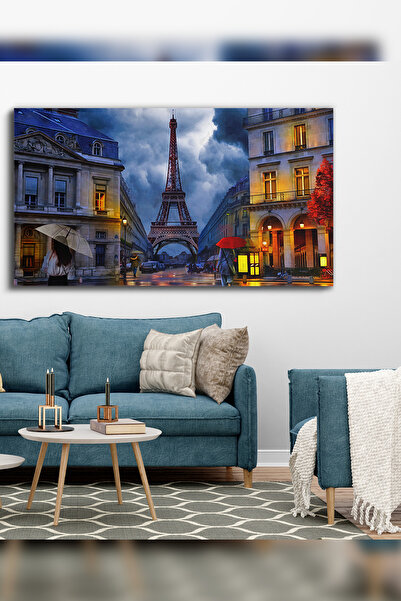 Evinemoda Pogled na ulicu Eifelskog tornja, jednodijelni platno - slika na pl...