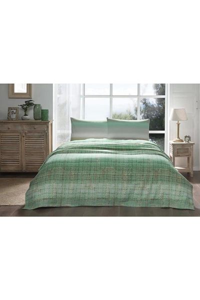 NİVEMESHOME Nivemeshome Green Double Ozdilek - Ranfonce Pique Set
