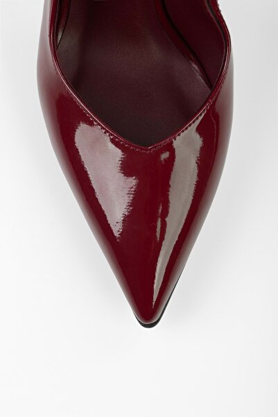 Shoeberry Women's Floe Burgundy Patent Leather Stiletto