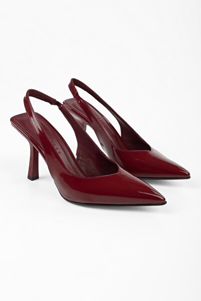 Shoeberry Women's Floe Burgundy Patent Leather Stiletto