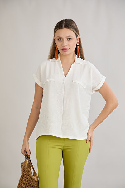 HOFY Μπλούζα με γιακά με κουμπιά