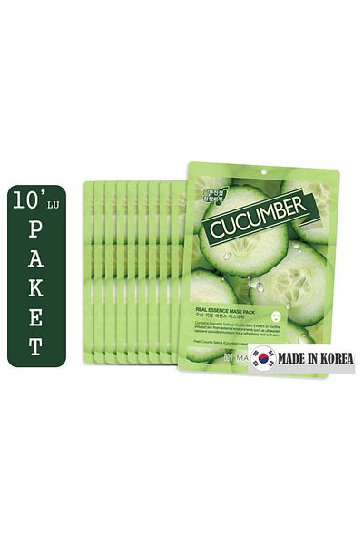 May Island 10 Pack Cucumber Essence Korean Paper Face Mask - Bright and DetoxifY