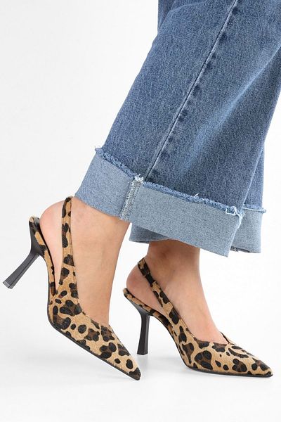Shoeberry Women's Floe Leopard Fuzzy Stiletto