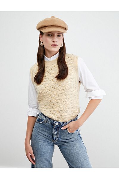 Koton Beaded Knitted Sweater