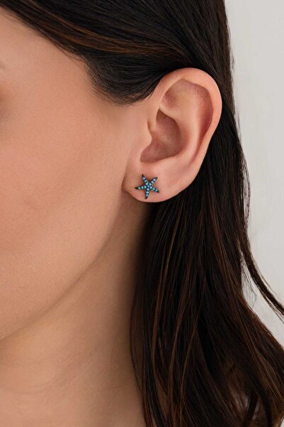 bs begisilver 925 Ayar Gümüş Deniz Yıldızı Küpe