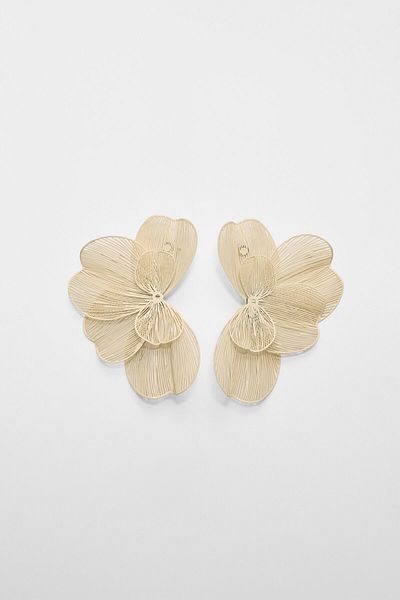 Stradivarius Maxi flower fan earrings