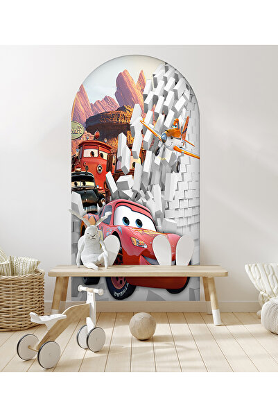 poster marketi Çocuk Odaları İçin Kendinden Yapışkanlı 3D Lightning McQueen v...