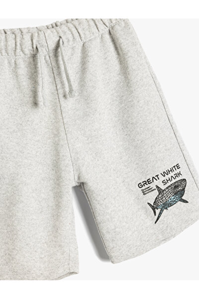 Koton Beli Bağlamalı Köpek Balığı Baskılı Şort