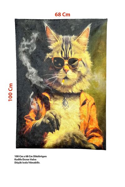 Doğudeko 70 cm X 100 cm Velvet Wall Tapestry - Ideal Rectangular Pablo