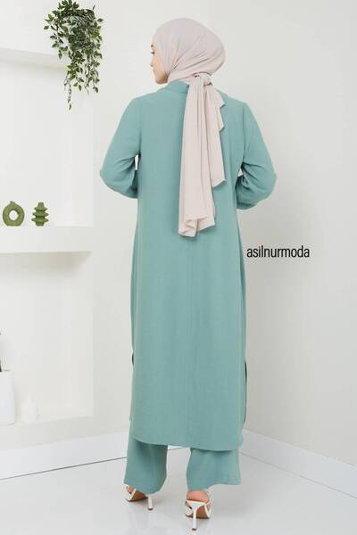 ASİLNUR Sena Ayrobin Διπλό Σετ με Κουμπιά Πράσινο Μέντα