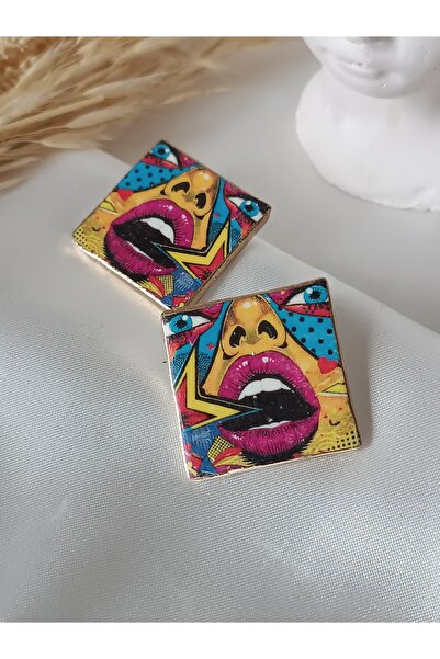 La fee aksesuar أقراط نسائية من Roy Lichtenstein - هدية Go Girl Power Girl بت...