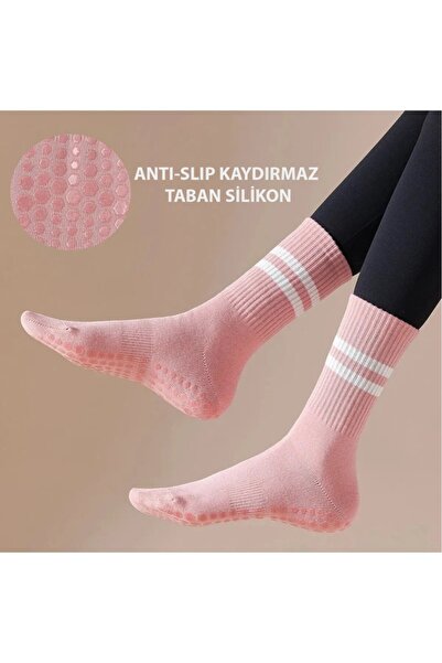 UZARLAR ÇORAP 1 Çift Kaydırmaz Tabanlı Yoga-Pilates  ve Spor Çorabı ANTI-SLIP