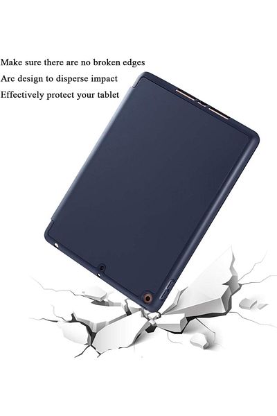 AWH جراب متوافق مع iPad 10.2 الجيل التاسع/الثامن/السابع (2021/2020/2019) مع حامل قلم رصاص، أزرق داكن