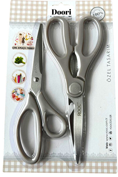 Doori 2 Li Makas Seti Paslanmaz Çelik Mutfak Makası Çok Amaçlı Makas Kağıt Makası Terzi Makası Kaliteli