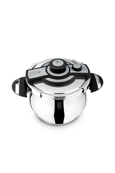 Serenk 6 qt Stainless Steel Pressure Cooker with Capsule Base & Safety Valve