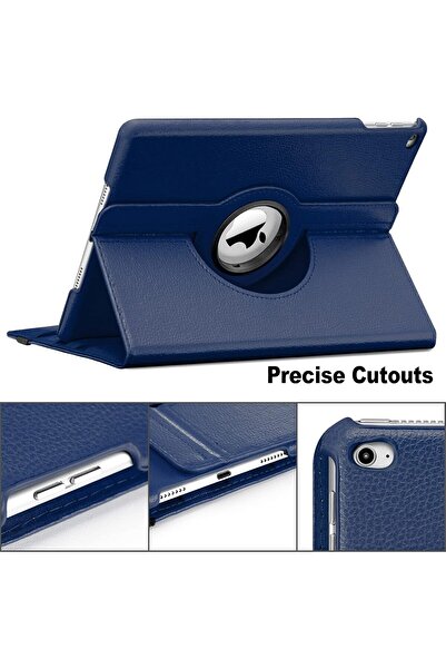 AWH 9.7 inch iPad Case, 360° Rotating Cover for iPad 9.7" (5th/6th Gen), iPad Air 2, Navy Blue