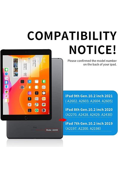 AWH حافظة iPad 10.2 لجهاز iPad الجيل التاسع/الثامن/السابع (2021/2020/2019)، مع خاصية السكون/التنشيط التلقائي، وحامل أقلام، باللون الوردي