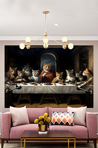 Vendini Kedi Konseyi Toplandı :) Duvar Örtüsü Duvar Halısı Wall Tapestry