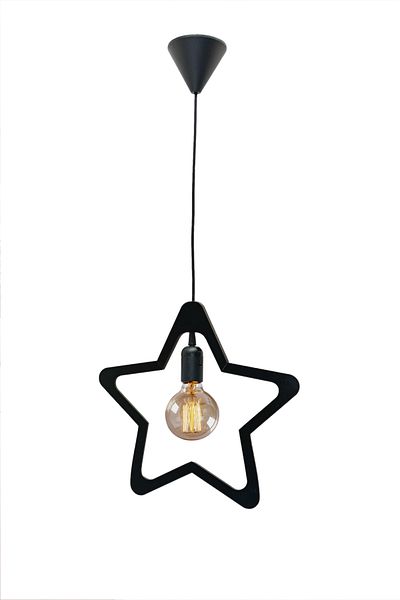 Nurnivus Star Star Single Wooden Chandelier Decorative Pendant Lamp Modern Rustic Lamp Cafe Living Room Young Children's Room Chandelier