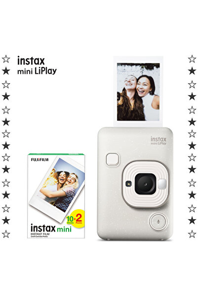 Fujifilm Instax Mini Liplay Hybrid Misty White Fotoğraf Makinesi 20'li Film