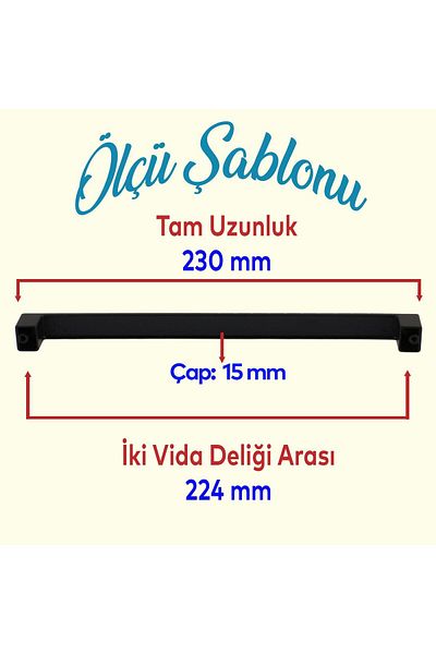 Badem10 Bihter Mobilier negru Sertar de bucătărie Dulap dulap Mâner de ușă Mâner de metal (224 MM-22,4 CM)