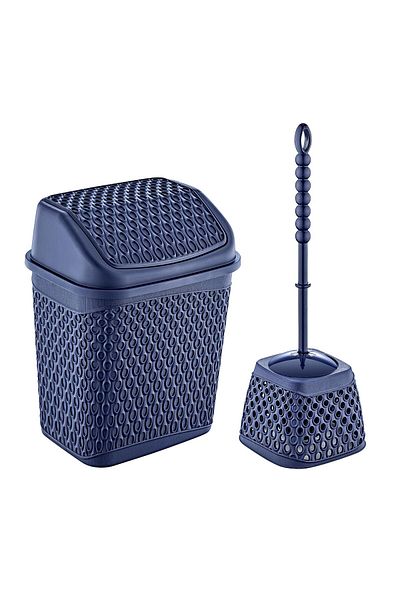 Smartware Κάδος απορριμμάτων Navy Blue Katre και βούρτσα τουαλέτας