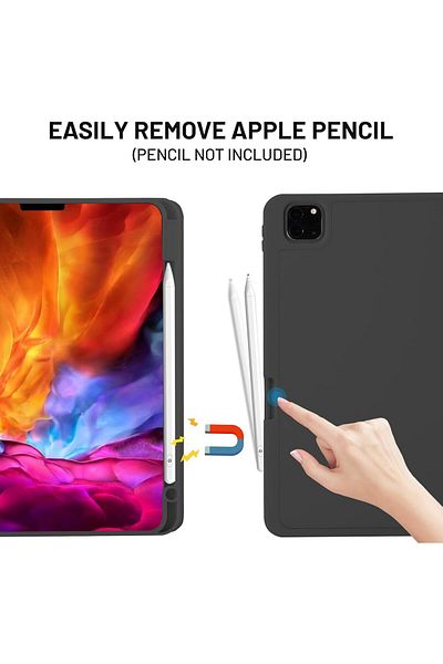 AWH Case for iPad Pro 11 2022/2021/2020, Pencil Holder, Auto Wake/Sleep, Smart Stand, Black