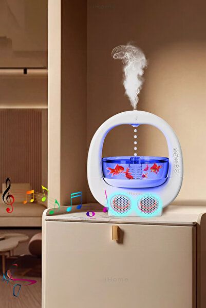 iHome Akvaryum Tipli  Su Damlalı Aromatik Oda Kokusu Difüzörü Hoparlör Özelli...