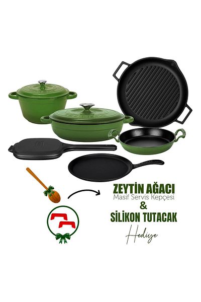 Lava Cast Iron 6X Trendy Series 9 Piece Cookware & Pans Set