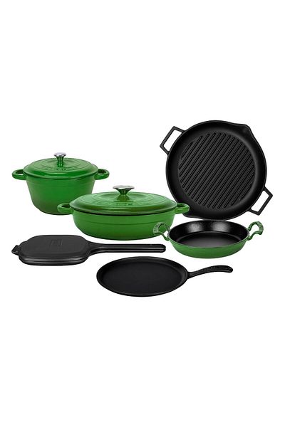 Lava Cast Iron 6X Trendy Series 9 Piece Cookware & Pans Set