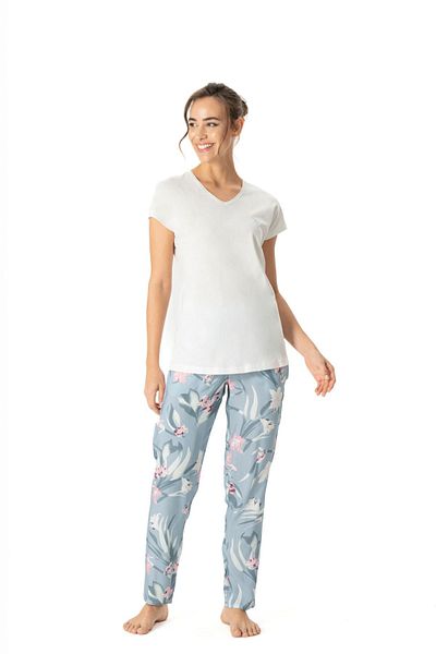 U.S. Polo Assn. 17045 Set de pijamale cu mânecă scurtă și decolteu în V pentru femei