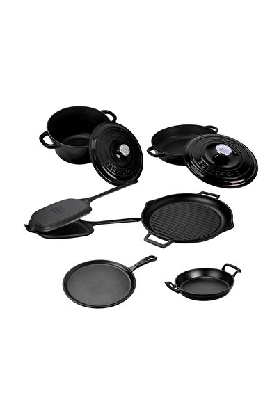 Lava Döküm 6x Trendy Serisi 9 Parça Tencere & Tava Seti