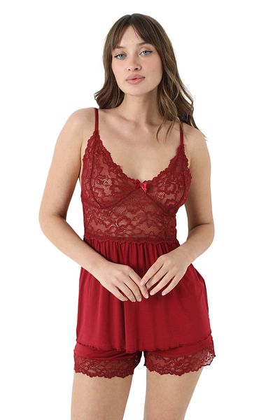 Cotpark Women's Viscose Combed Fabric Lace Fancy Suit with Shorts 17168