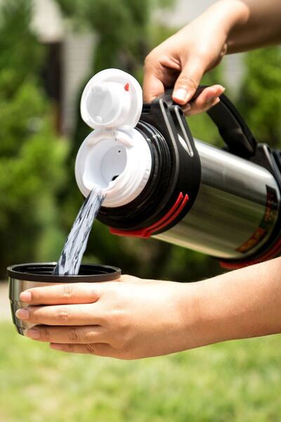 Weather Forecast 304 Steel 2 L Gray Vacuum Camping Picnic Large Thermos Bottle Hanging Thermos Cin488Gr
