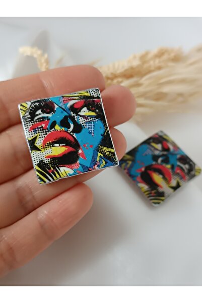 La fee aksesuar أقراط نسائية من Roy Lichtenstein - هدية Go Girl Power Girl بت...