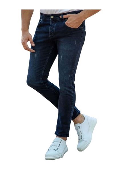HACKER DENIM Hacker Tom T850-660 Men's Denim Lycra Laser Cuffed Jeans- T850 - Navy Blue