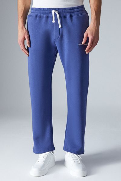 GRIMELANGE Wisconsin Men's Organic Fleece Fabric Dark Blue Sweatpants